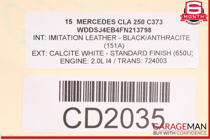 14-18 Mercedes W117 CLA250 Front Bumper Reinforcement Crash Bar Radiator Support