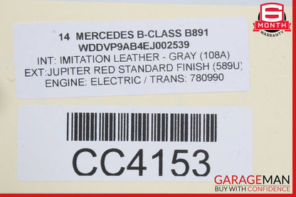 12-19 Mercedes B-Class W242 W246 Front Right Lower Bottom Seat Cushion OEM