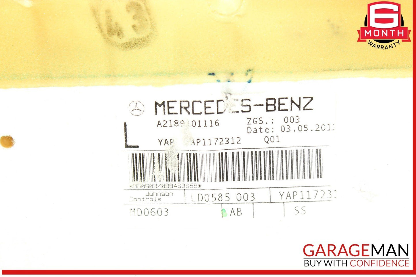12-14 Mercedes W218 CLS550 Top Upper Seat Cushion Front Left Side OEM