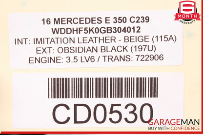 14-16 Mercedes W212 E350 E550 Sedan Sport Left Side Skirt Rocker Panel OEM