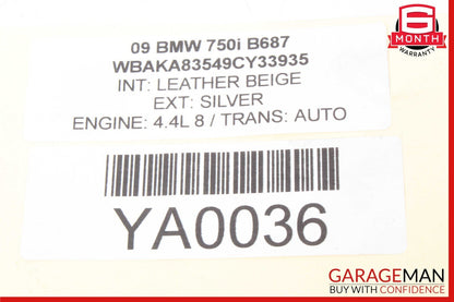 09-15 BMW 750i 750Li Front Right Side Exterior Door Handle Bracket OEM