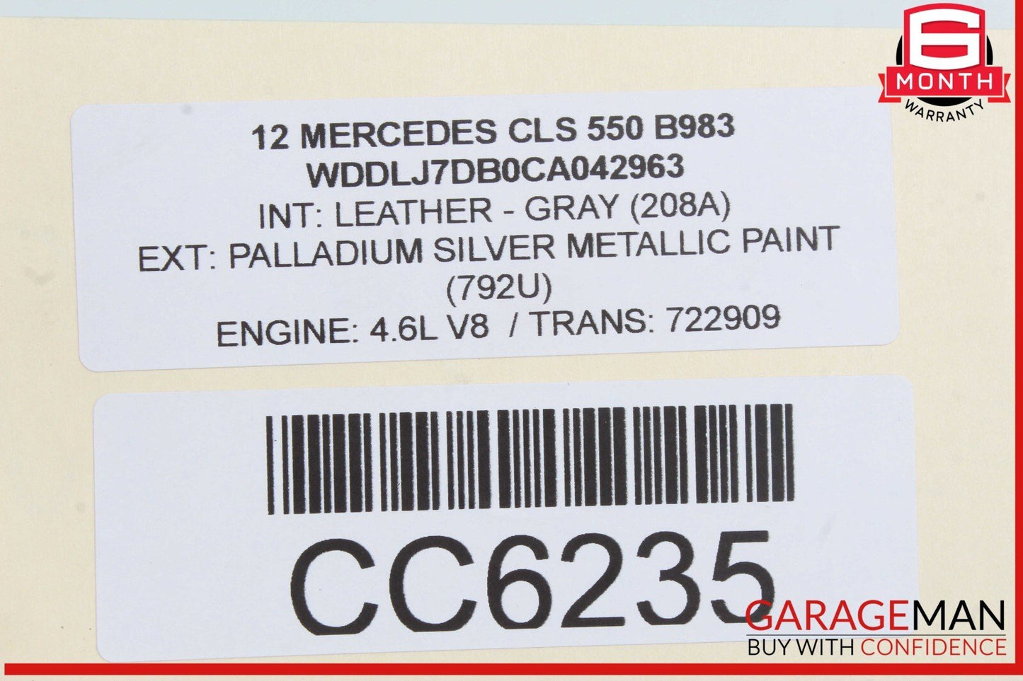 12-14 Mercedes W218 CLS550 Top Upper Seat Cushion Front Right Passenger Side OEM