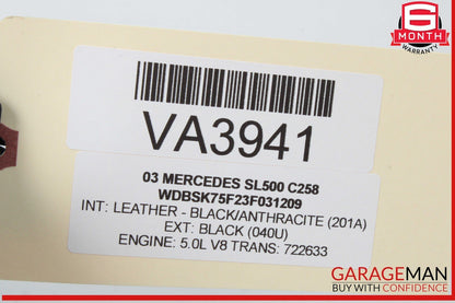 03-06 Mercedes R230 SL500 SL55 AMG Rear Trunk Lid Cable Wire Wiring Harness OEM