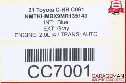 18-22 Toyota C-HR Rear Left Driver Side Door Shell Panel OEM