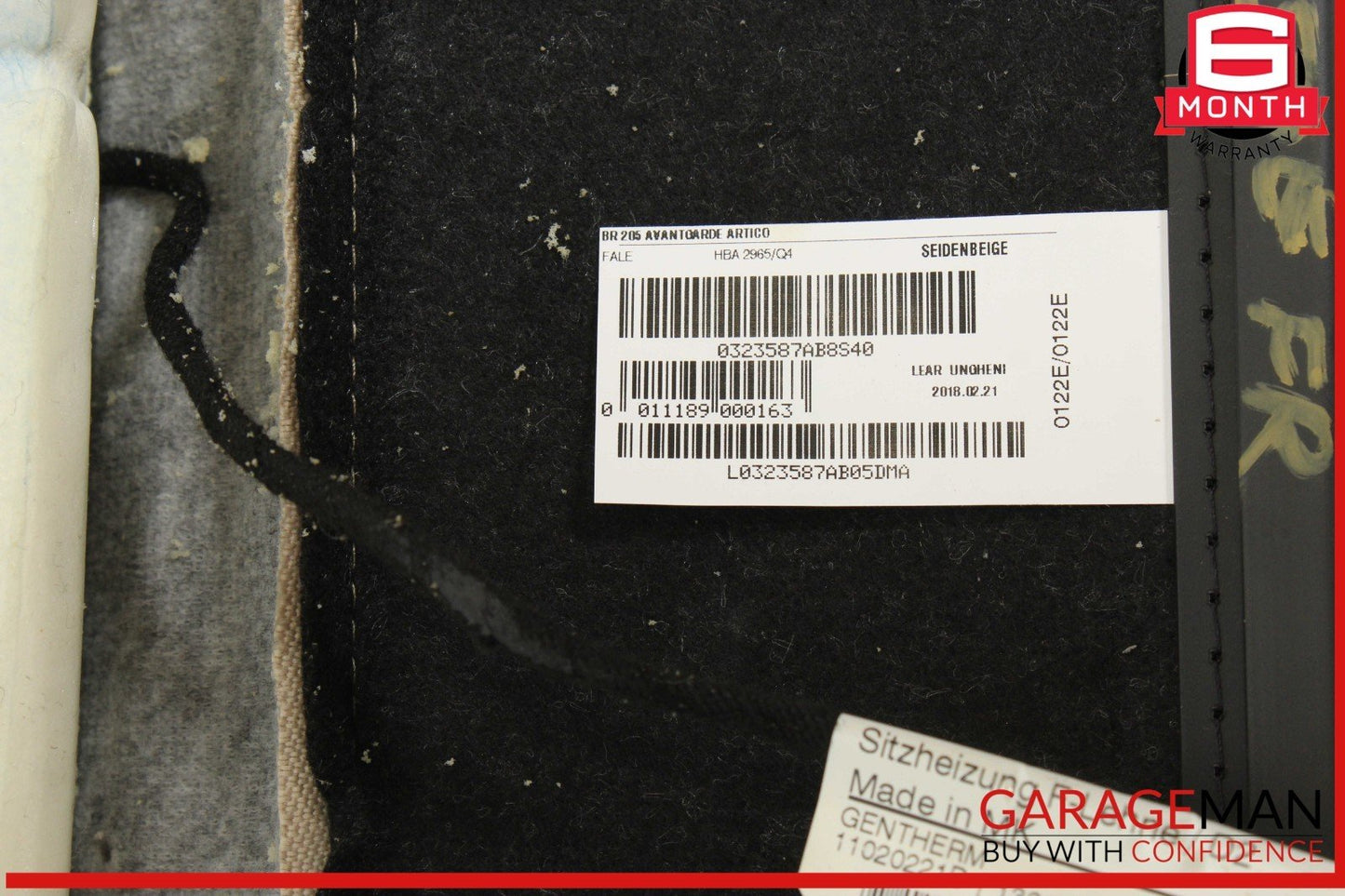 15-25 Mercedes X253 GLC350e C300 Front Right or Left Side Top Upper Seat Cushion