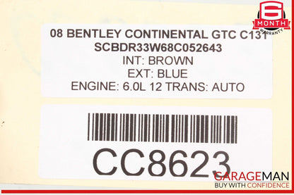 03-12 Bentley Continental GT Exhaust Muffler Mufflers Right & Left Set of 2 OEM