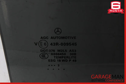 13-19 Mercedes X166 GL450 GLS550 Rear Right Side Door Window Glass Tinted OEM