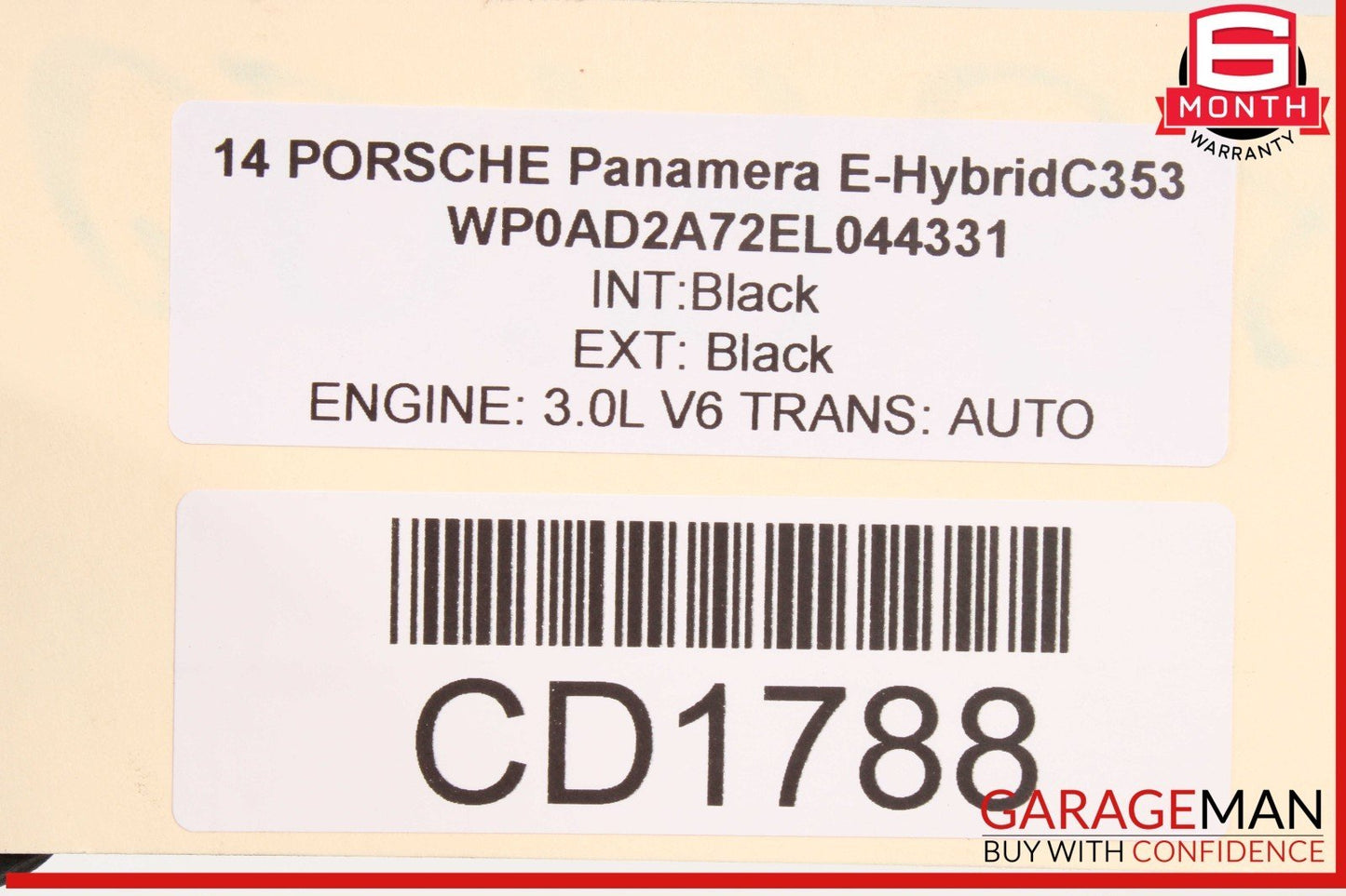 14-16 Porsche Panamera 970 Front Bumper Reinforcement Crash Bar OEM