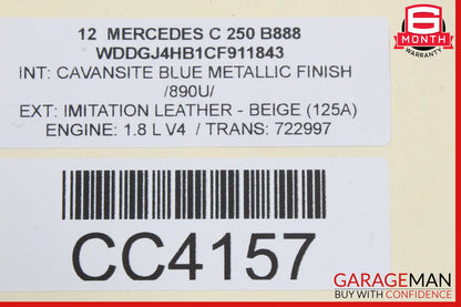 Mercedes W204 C250 Coupe Front Right or Left Side Upper Seat Cushion OEM