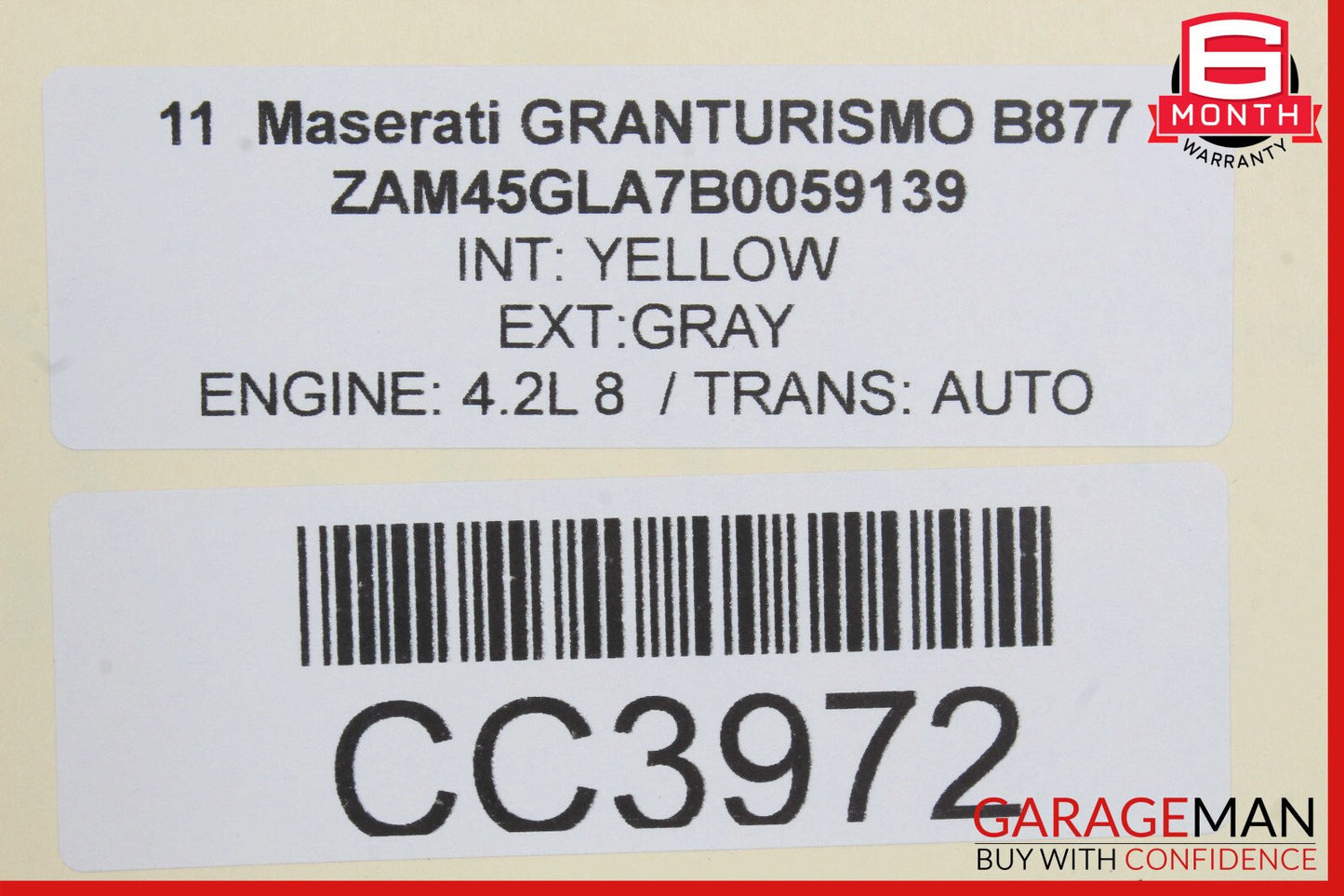 08-12 Maserati GranTurismo M145 Rear Left Side Lower Bottom Seat Cushion OEM