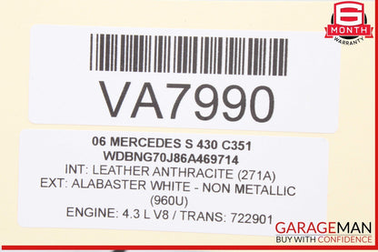 00-06 Mercedes W220 S430 Steering Column Clockspring Combination Switches OEM