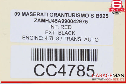 08-12 Maserati GranTurismo M145 Rear Left Side Lower Bottom Seat Cushion OEM