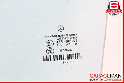 06-11 Mercedes W219 CLS550 CLS63 AMG Rear Left Side Door Window Glass Clear OEM
