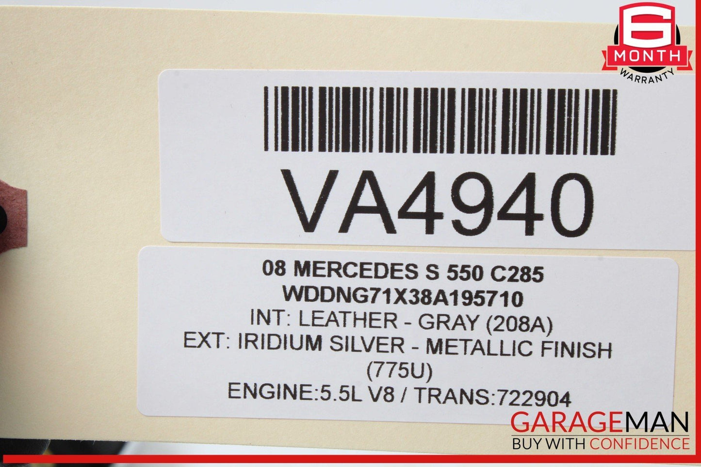 07-09 Mercedes W221 S550 S600 Front Right Side Door Rear View Mirror Silver OEM