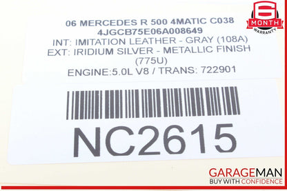 06-13 Mercedes W251 R500 4MATIC Rear Left Side Quarter Glass Window Motor OEM
