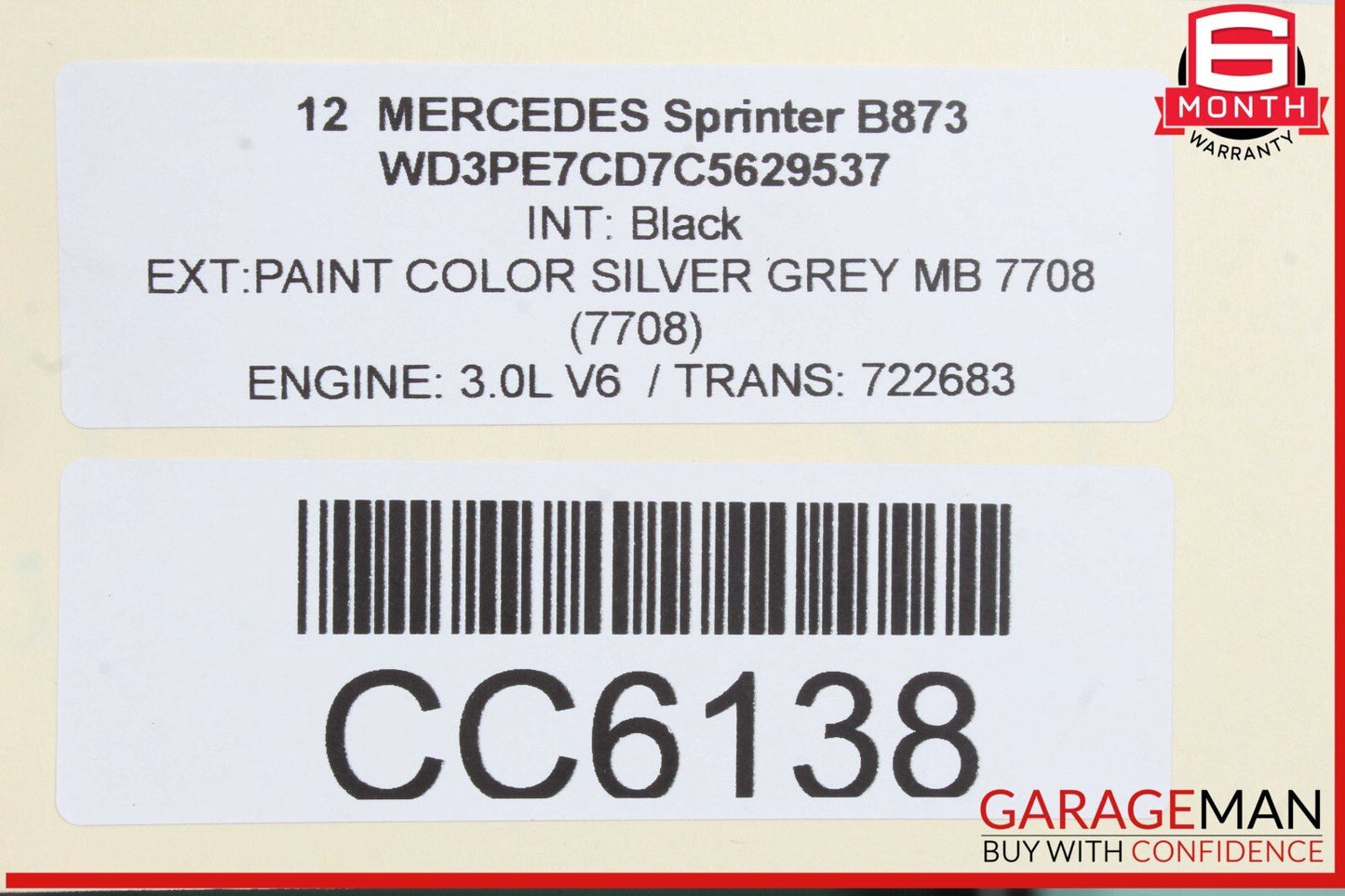 10-18 Mercedes W906 Sprinter 2500 3500 Front Left Driver Side Door Shell OEM