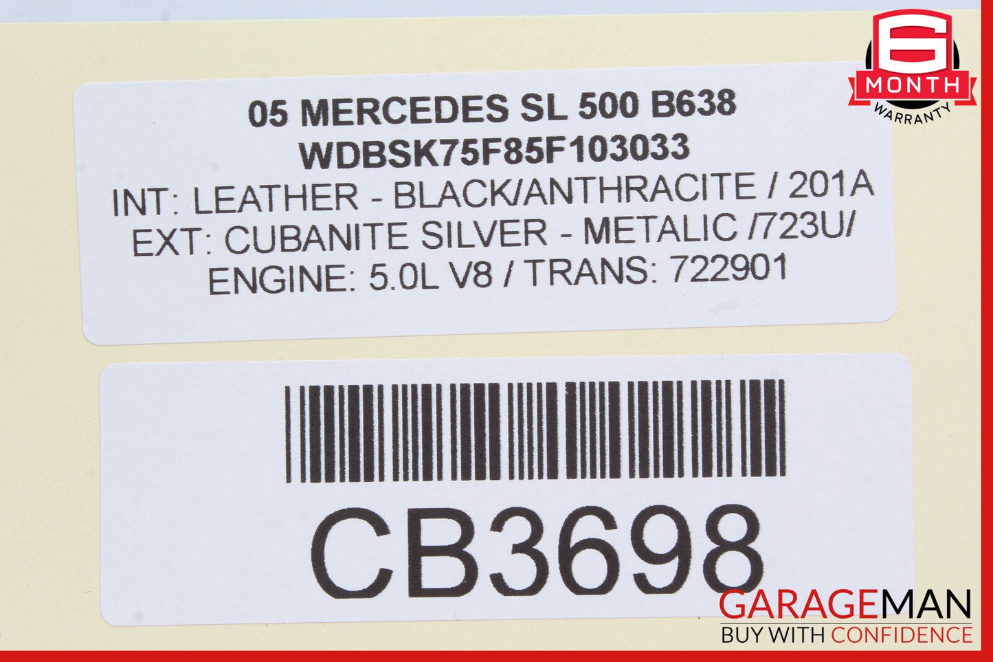 Mercedes R230 SL500 SL55 AMG Convertible Top Roof ABC Mirror Control Switch OEM