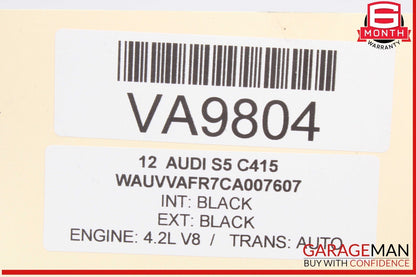 09-16 Audi S5 A5 Right Passenger Side Exterior Door Handle Black 8T0837886A OEM