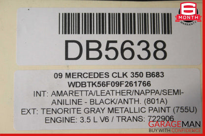 07-09 Mercedes W209 CLK350 CLK550 CLK63 AMG Fuel Gas Tank Reservoir Assembly OEM