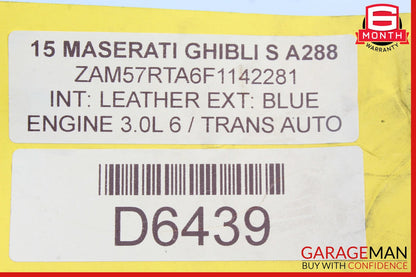 14-17 Maserati Ghibli Dash Dashboard Glove Box Storage Tray Compartment Assembly