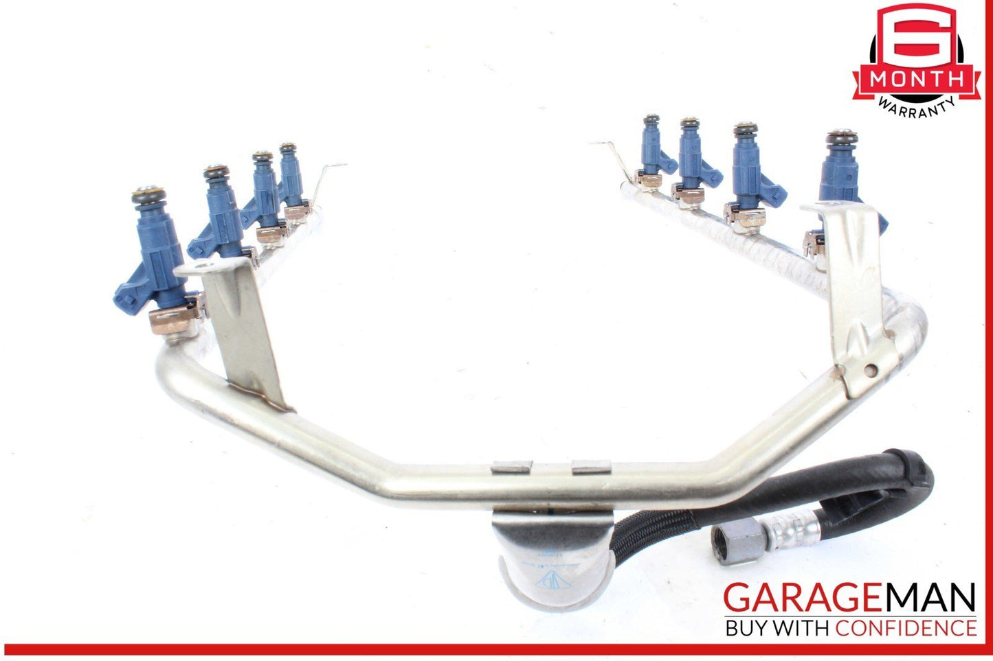 03-06 Porsche Cayenne 955 Fuel Injection Rail Fuel Pipe w/ Injectors OEM