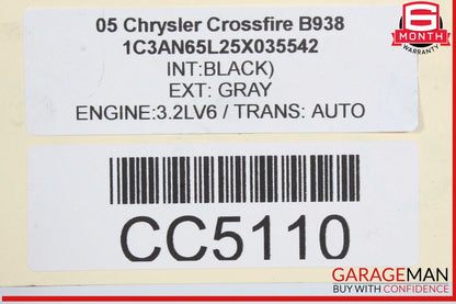 97-08 Chrysler Crossfire SLK230 Rear Sub Frame Subframe Crossmember OEM