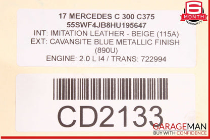 15-20 Mercedes W205 C300 RWD Rear Differential Diff Axle Carrier Assembly OEM