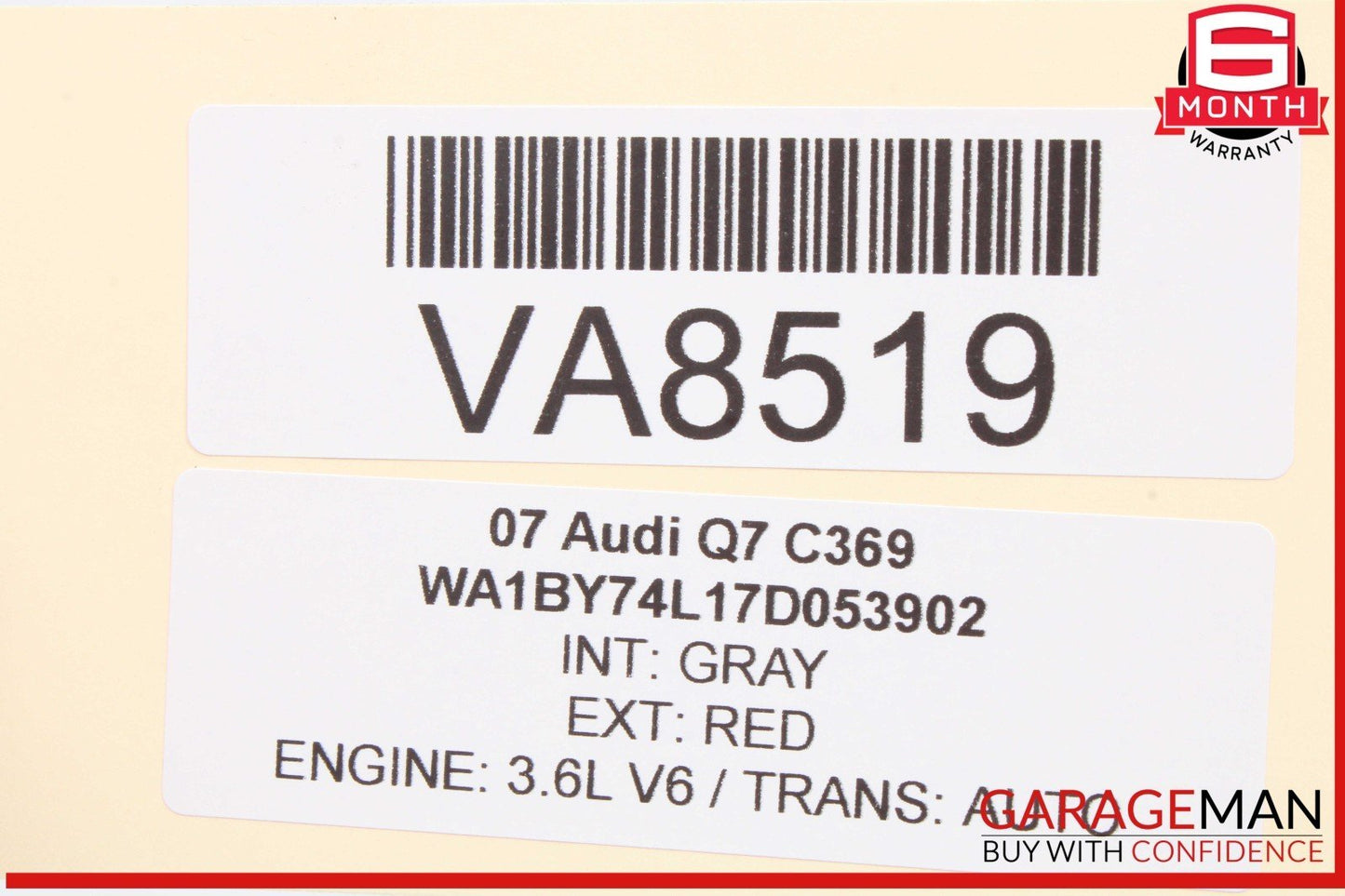 07-15 Audi Q7 Front Right Passenger Side Window Regulator 4L0837462A OEM