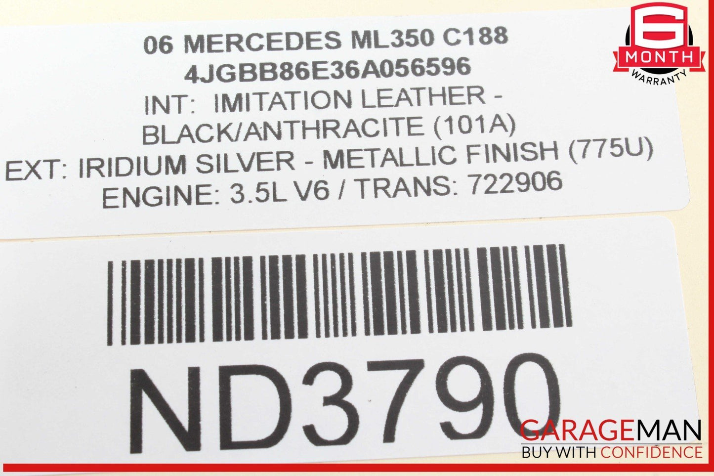 06-08 Mercedes W164 ML350 ML320 Rear Left Driver Side Tail Light Lamp OEM