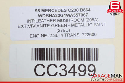 94-00 Mercedes W202 C230 Rear Lower Bottom Seat Cushion OEM