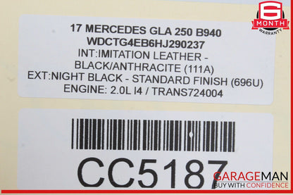 15-20 Mercedes X156 GLA250 Seat Cushion Top Upper Front Left Side OEM