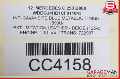 Mercedes W204 C250 Coupe Front Right Side Lower Bottom Seat Cushion OEM