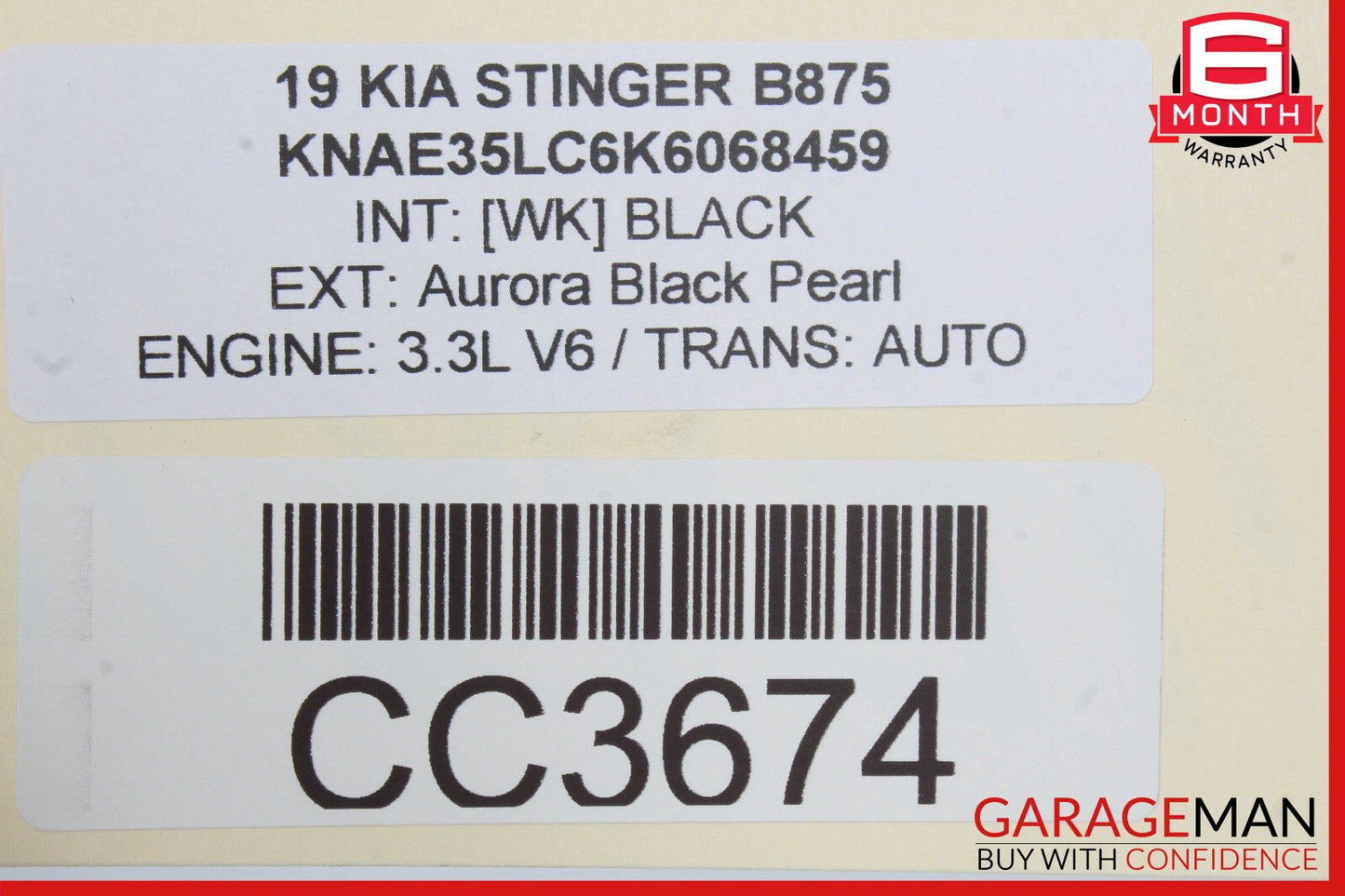 18-23 Kia Stinger Rear Trunk Liftgate Door Lower Trim Cover Panel OEM