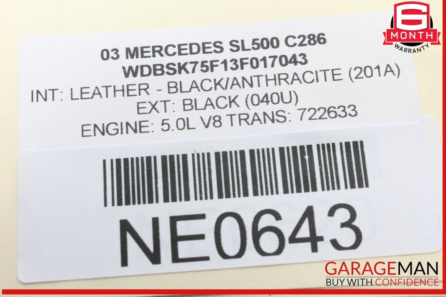 03-06 Mercedes R230 SL500 SL600 Shifter Gear Select Indicator Switch OEM