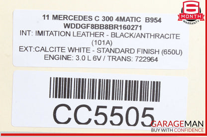 08-14 Mercedes W204 C300 Front Right Passenger Side Top Upper Seat Cushion OEM