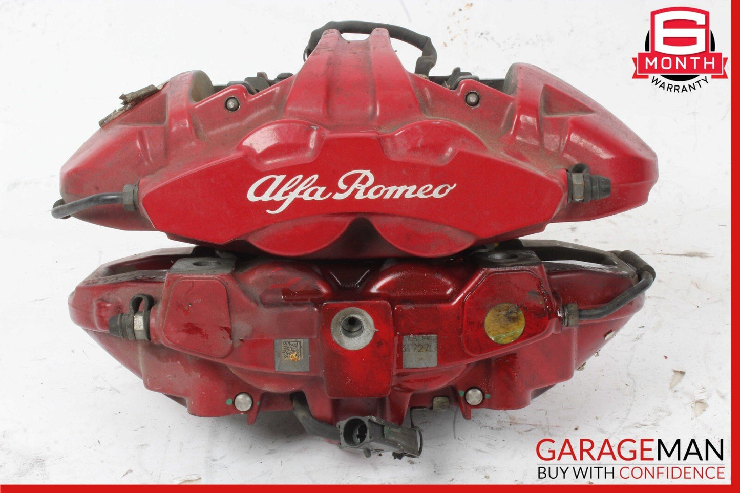 17-22 Alfa Romeo Giulia Front Right & Left Brake Caliper Calipers Set of 2 Red