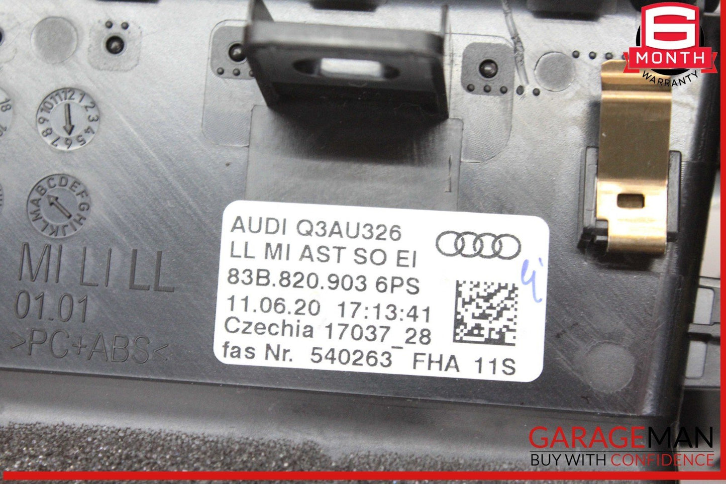 19-24 Audi Q3 Front Center Dashboard AC A/C Air Vent Grille 83B820903 OEM