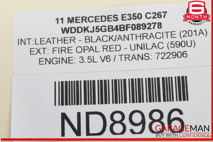 10-13 Mercedes W207 E350 Rear Left Driver Side Inner Tail Light Lamp OEM