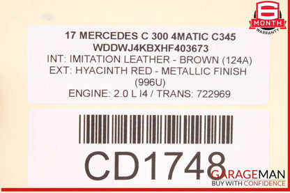 15-21 Mercedes W205 C300 4Matic Rear Sub Frame Crossmember Cross Member Cradle