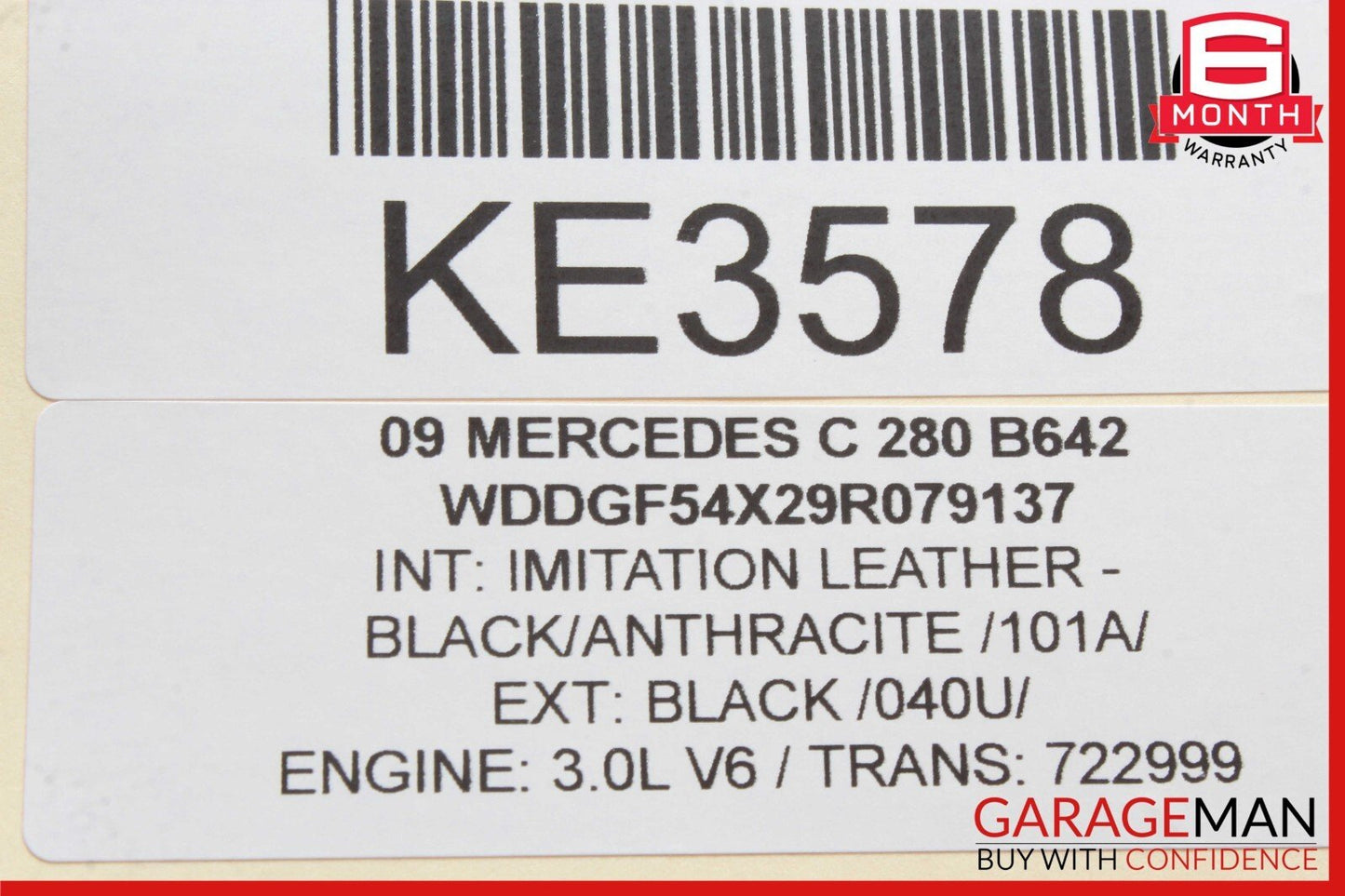 08-11 Mercedes W204 C300 C250 C350 Interior Rear View Mirror Black OEM