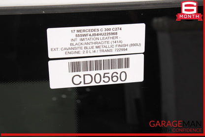 15-21 Mercedes W205 C300 C400 C63 AMG Sliding Panoramic Sunroof Sun Roof Glass