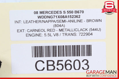 07-14 Mercedes W221 S550 CL63 Rear Trunk Lid Lock Latch Actuator w/ Handle Assy