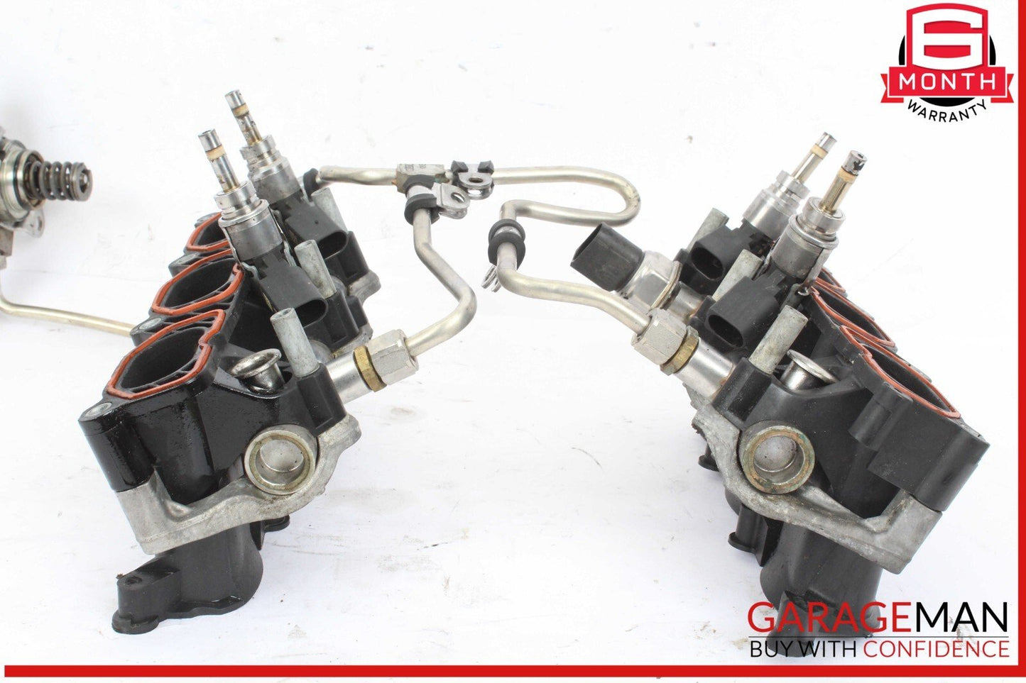 09-12 Audi Q5 Left and Right Lower Intake Manifold Fuel Rail w/ Injectors OEM