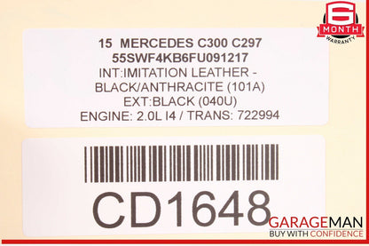 15-21 Mercedes W205 C300 Front Left Driver Side Exterior Door Shell OEM