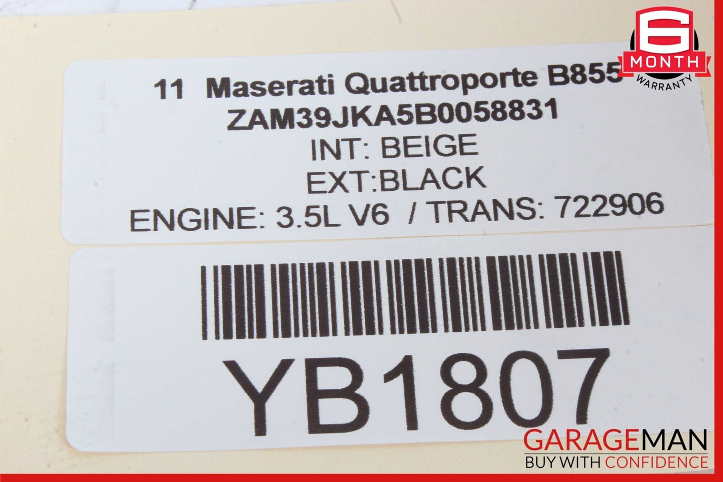 03-13 Maserati Quattroporte M139 Rear Center Seat Headrest OEM