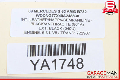 07-09 Mercedes W221 S63 CL550 Rear Trunk Fuse Box 2215405950 OEM