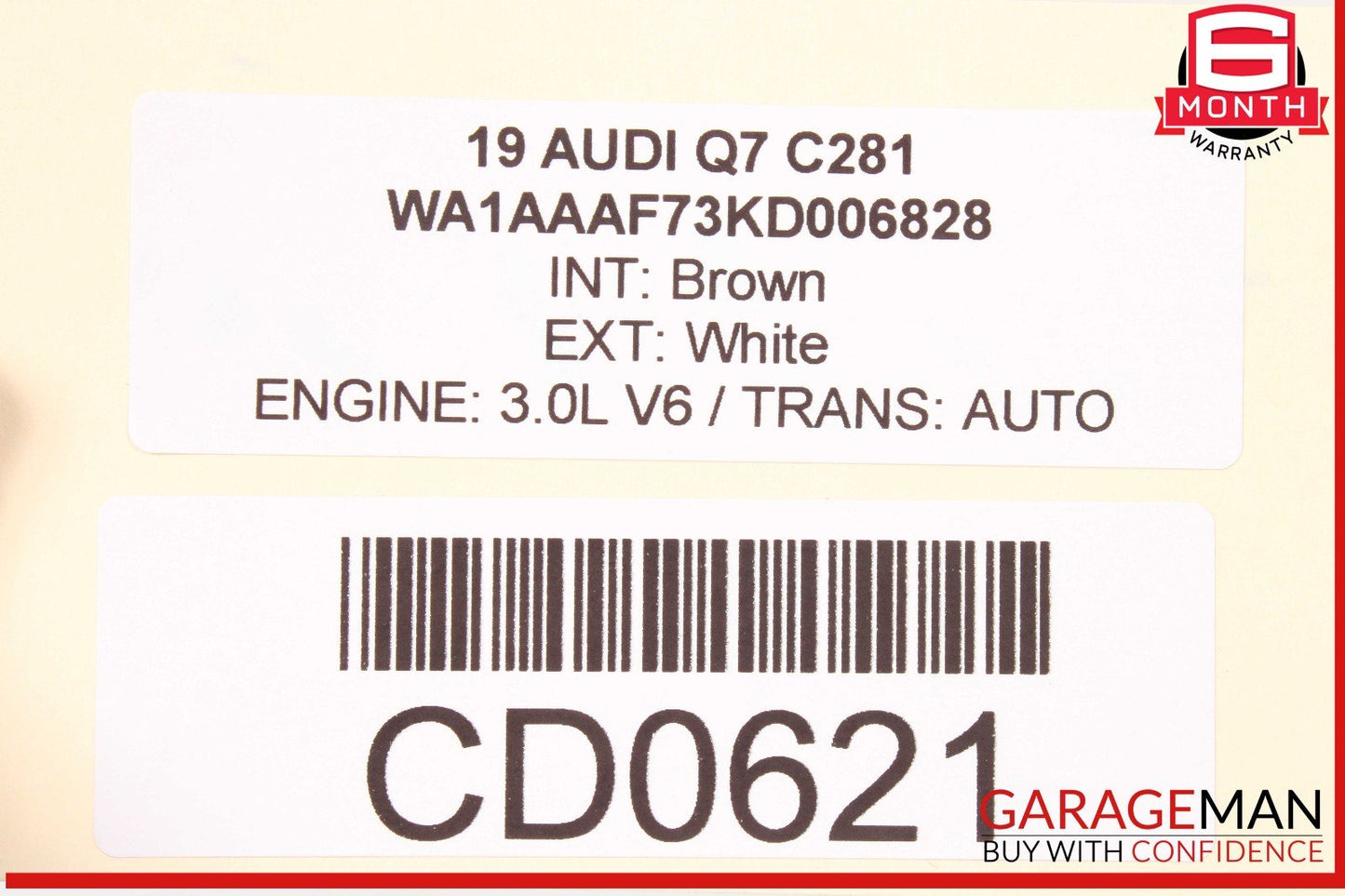 17-19 Audi Q7 Front Right Top Upper Seat Cushion OEM