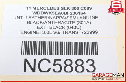 09-12 Mercedes R171 SLK300 SL550 SLK350 3 Spoke Steering Wheel Wood OEM