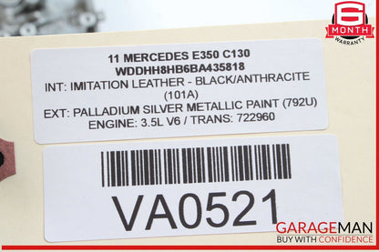 05-13 Mercedes W212 E350 C230 CLK350 Engine Cylinder Head Cover Right Side OEM