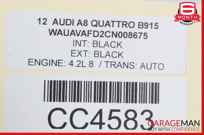 11-18 Audi A8 Dashboard Dash Board Instrument Panel Assembly OEM